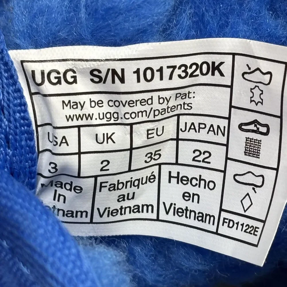 UGG Neumel Chukka Boots Youth Size 3 Blue Suede Wool Lined Treadlite‎ 1017320K